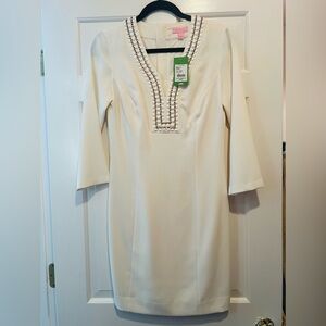 Lilly Pulitzer Bennett Shift Cameo White Size 4 NWT $288